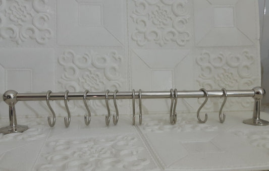 Handcrafted Unlacquered Nickel Brass Pot Rack
