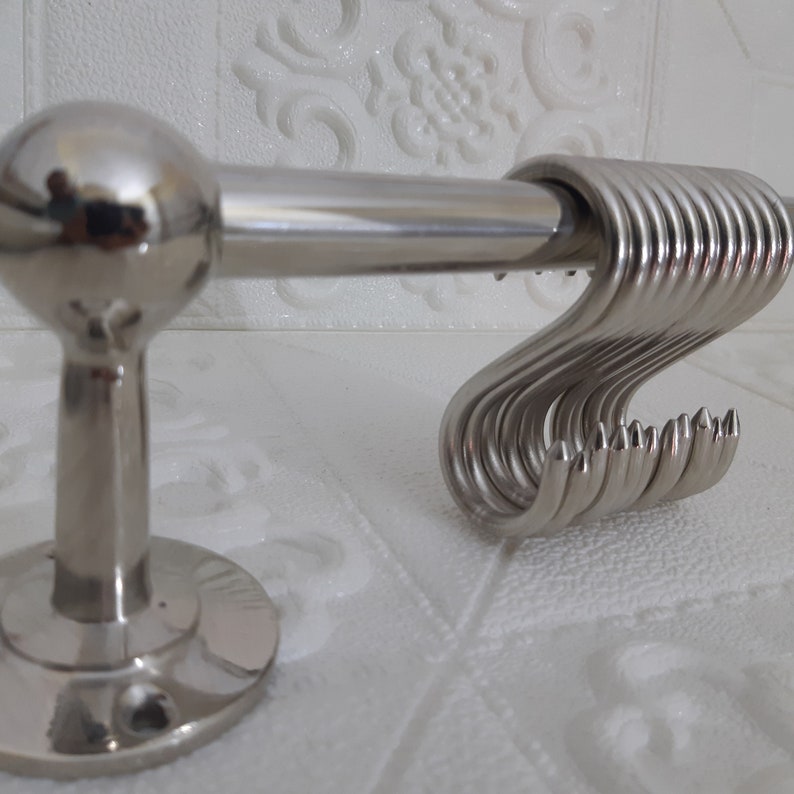 Handcrafted Unlacquered Nickel Brass Pot Rack