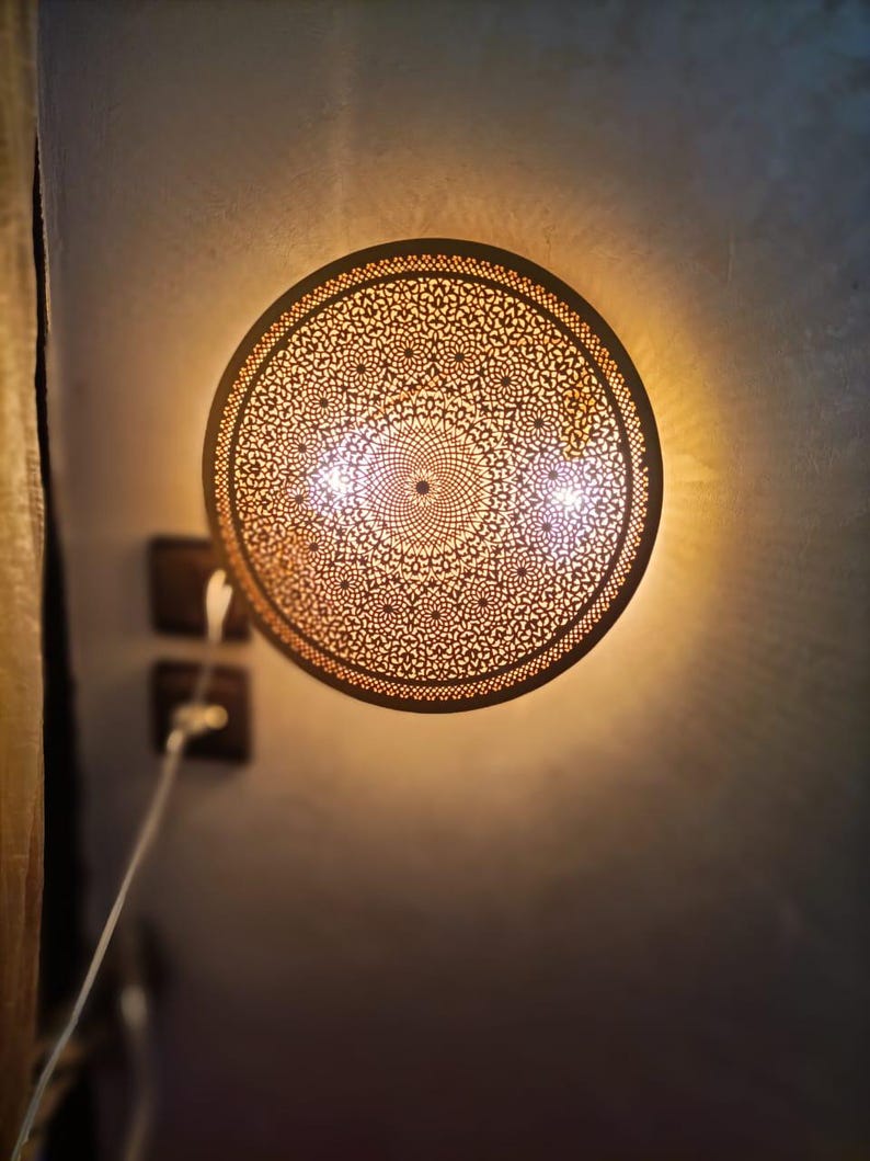Mandala Filigree Brass Sconce  Sunburst Series