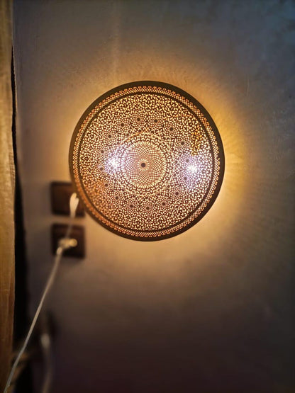 Mandala Filigree Brass Sconce  Sunburst Series