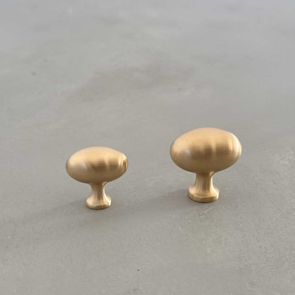 Unlacquered Solid Brass Oval EARBY Cabinet Knobs