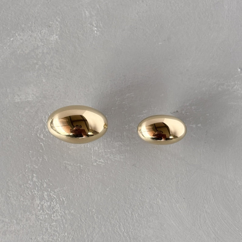 Unlacquered Solid Brass Oval EARBY Cabinet Knobs