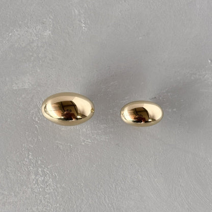 Unlacquered Solid Brass Oval EARBY Cabinet Knobs