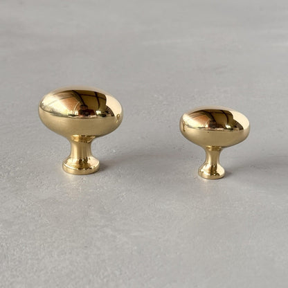 Unlacquered Solid Brass Oval EARBY Cabinet Knobs