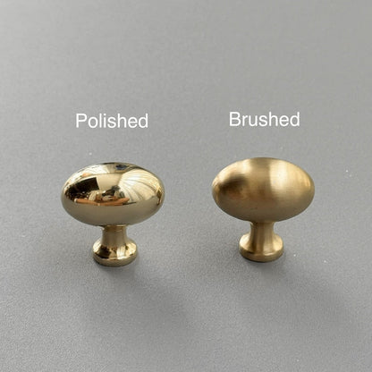 Unlacquered Solid Brass Oval EARBY Cabinet Knobs