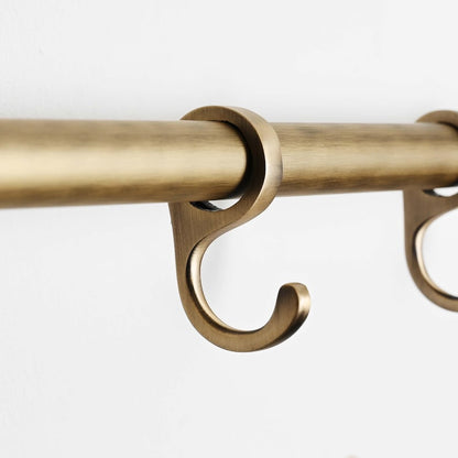 Aged Brushed Brass Hanging Rail Kitchen Pot