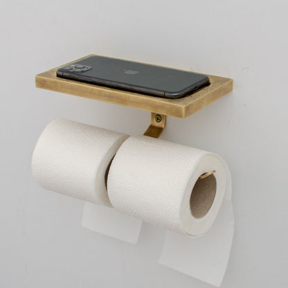 Luxury Solid Brass Toilet Paper Holder with Shelf