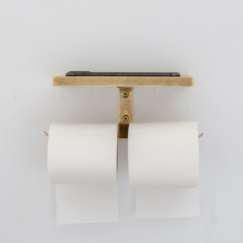 Luxury Solid Brass Toilet Paper Holder with Shelf