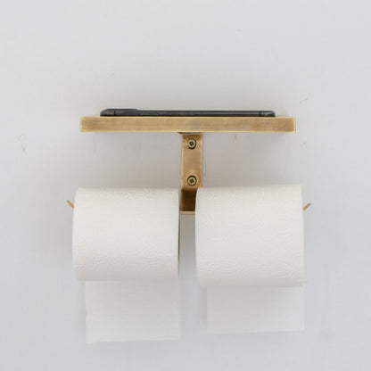 Luxury Solid Brass Toilet Paper Holder with Shelf