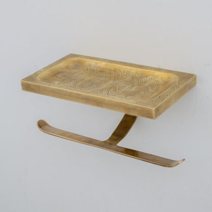 Luxury Solid Brass Toilet Paper Holder with Shelf