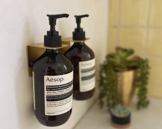 Handcrafted Wall-Mounted Pump Bottle Holder
