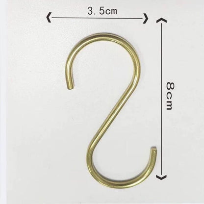 Unlacquered Brushed Brass Pot and Pan Rail with Hooks