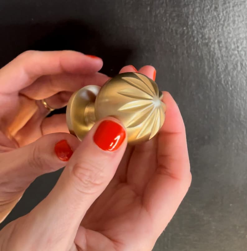 Faceted Cabinet Knob Made from Recycled Brass