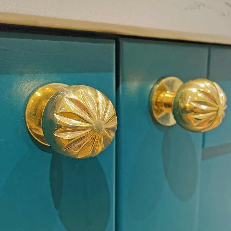 Faceted Cabinet Knob Made from Recycled Brass