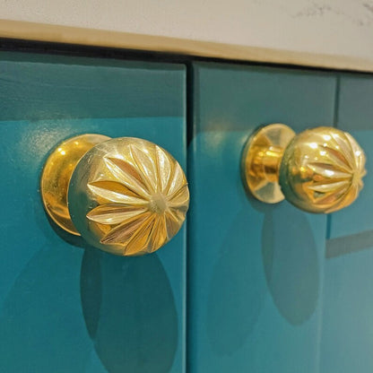 Faceted Cabinet Knob Made from Recycled Brass