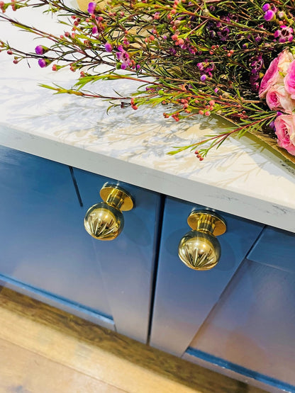 Faceted Cabinet Knob Made from Recycled Brass