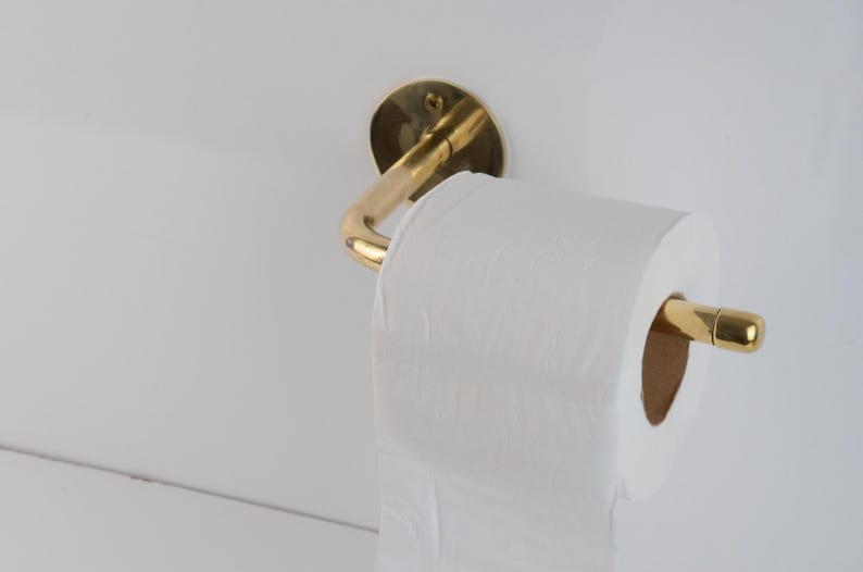Unlacquered Brass Wall Mounted Toilet Paper Holder