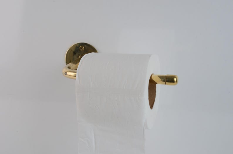 Unlacquered Brass Wall Mounted Toilet Paper Holder