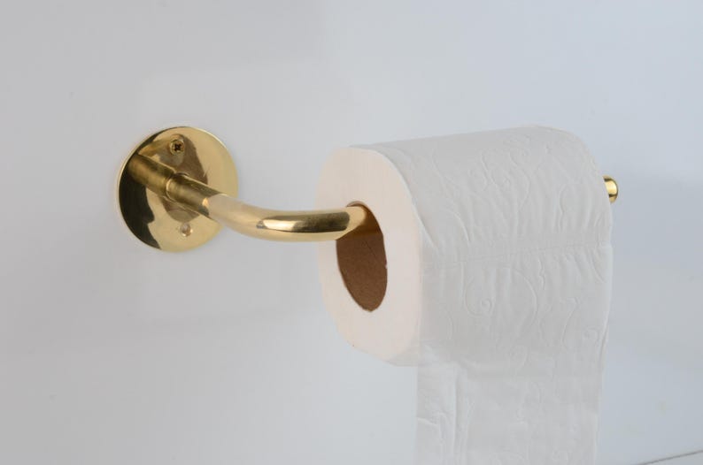 Unlacquered Brass Wall Mounted Toilet Paper Holder