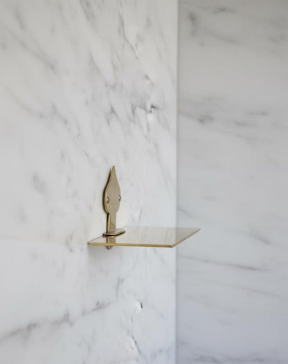 Unlacquered Brass Floating Wall Shelf