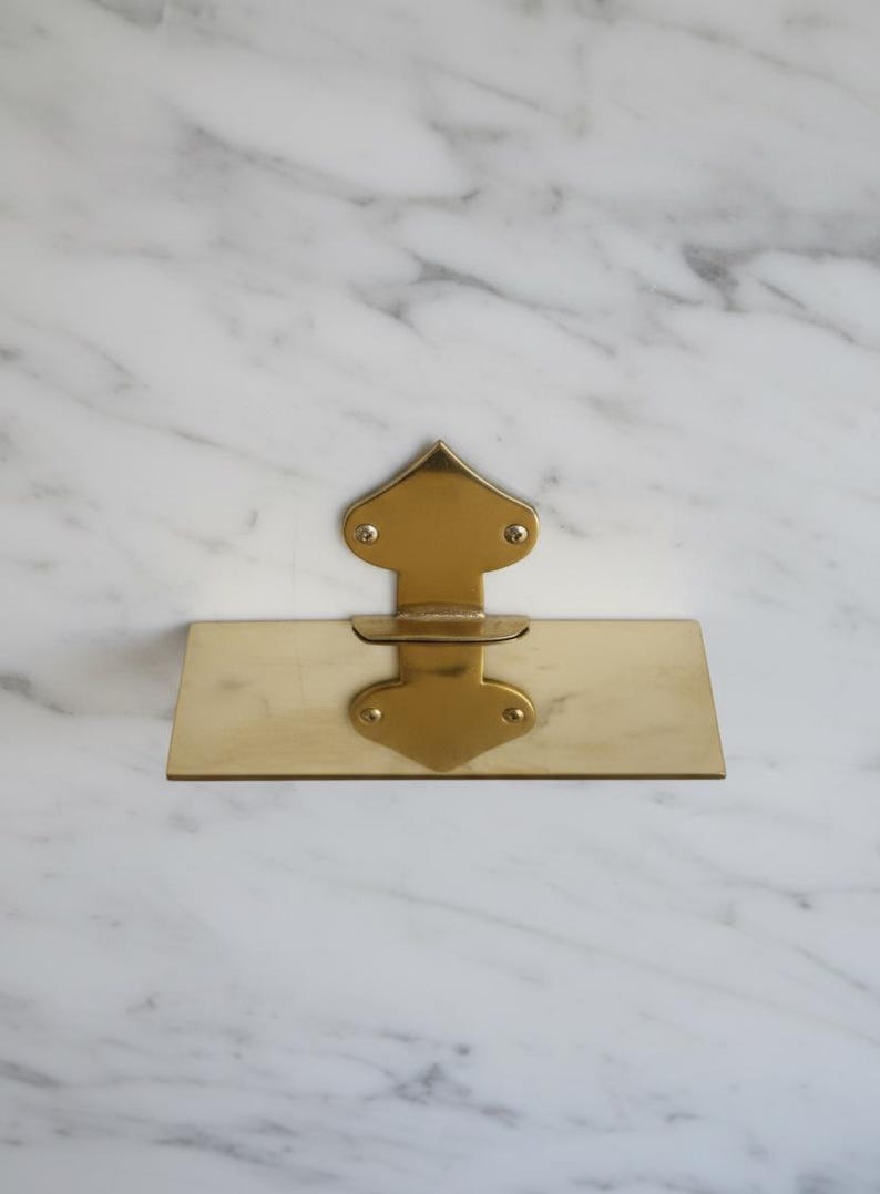 Unlacquered Brass Floating Wall Shelf