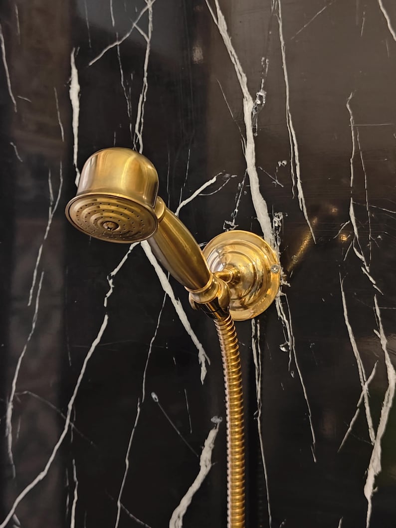 Statement Unlacquered Brass Exposed Shower System
