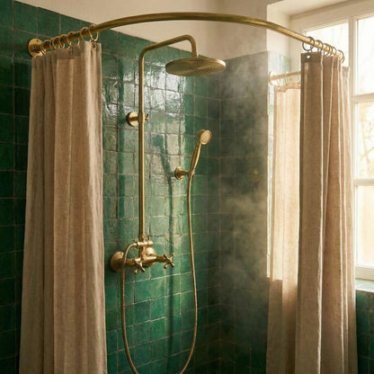 Handmade Unlacquered Brass Exposed Shower System