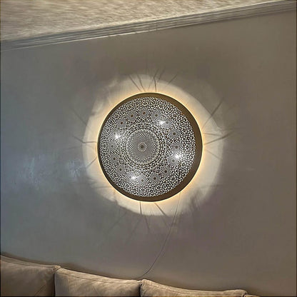 Moroccan Filigree Brass Wall Disk
