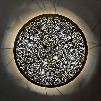 Moroccan Filigree Brass Wall Disk