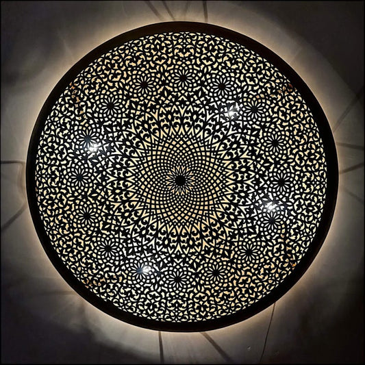 Moroccan Filigree Brass Wall Disk