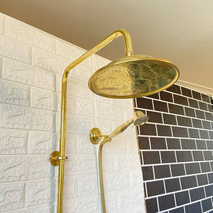 Bespoke Unlacquered Brass Exposed Shower System