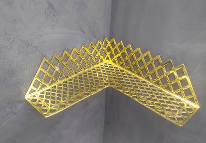 Moroccan-Style Unlacquered Brass Corner Shower Shelf