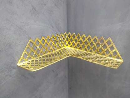 Moroccan-Style Unlacquered Brass Corner Shower Shelf