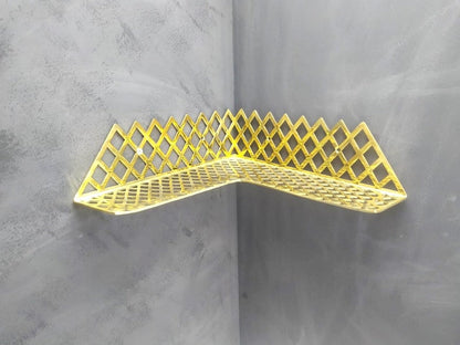 Unlacquered Brass Corner Wall Shelf for Shower & Bathroom