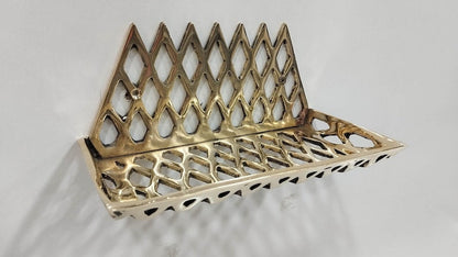Unlacquered Brass Basket Wall Shelf, Soap Holder