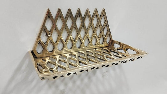 Unlacquered Brass Basket Wall Shelf, Soap Holder