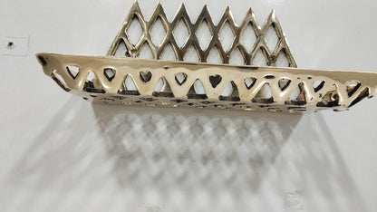 Unlacquered Brass Basket Wall Shelf, Soap Holder