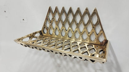 Unlacquered Brass Basket Wall Shelf, Soap Holder