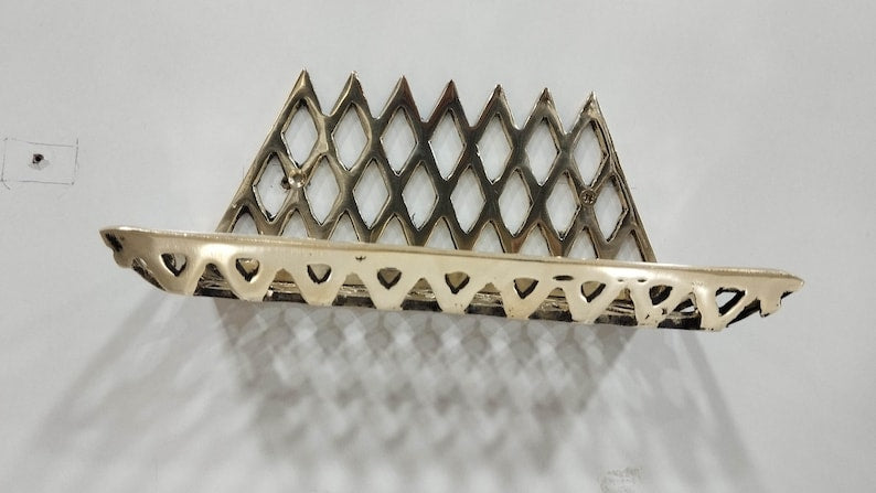 Unlacquered Brass Basket Wall Shelf, Soap Holder