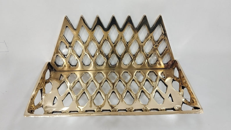 Unlacquered Brass Basket Wall Shelf, Soap Holder