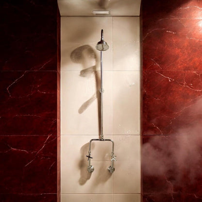 Industrial Polished Nickel Exposed Shower