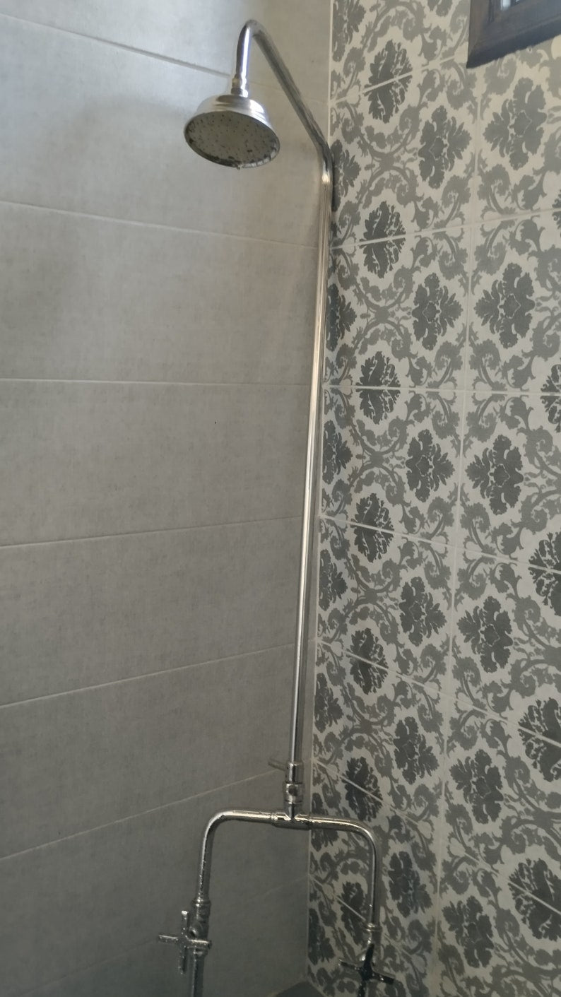 Industrial Polished Nickel Exposed Shower