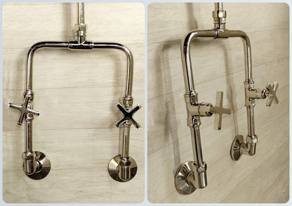 Industrial Polished Nickel Exposed Shower