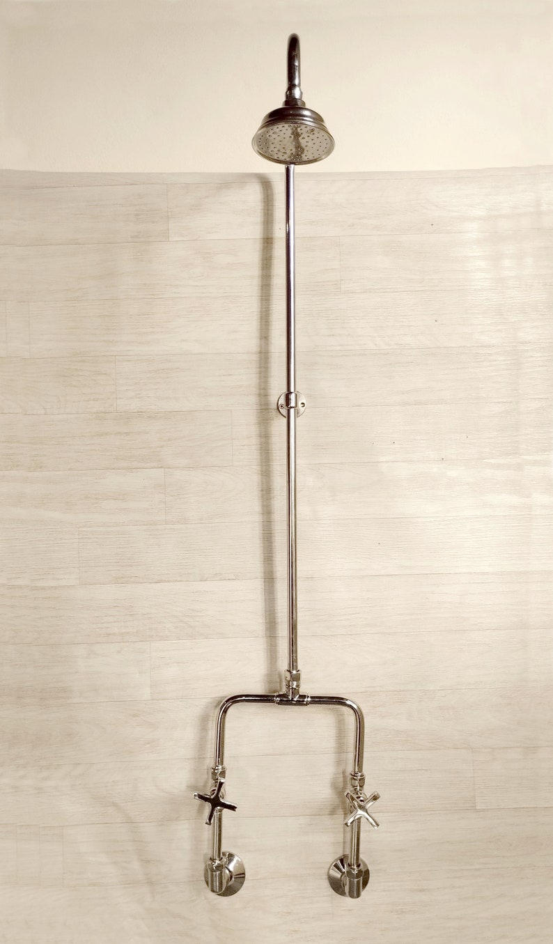 Industrial Polished Nickel Exposed Shower