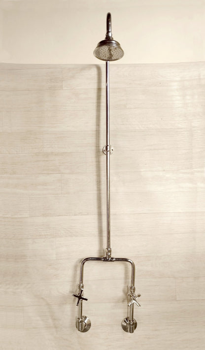 Industrial Polished Nickel Exposed Shower