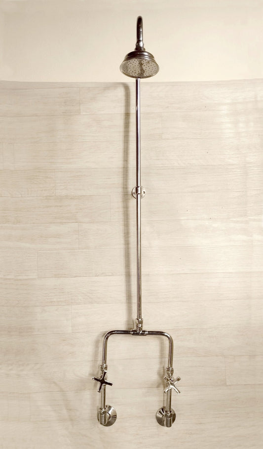 Industrial Polished Nickel Exposed Shower