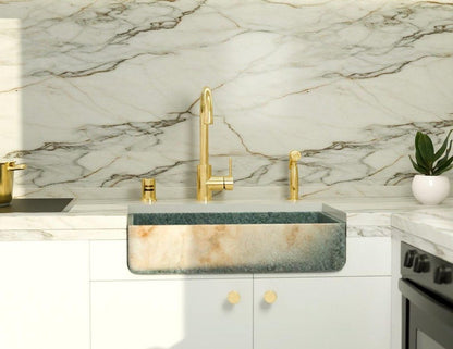 Modern Unlacquered Brass Kitchen Faucet