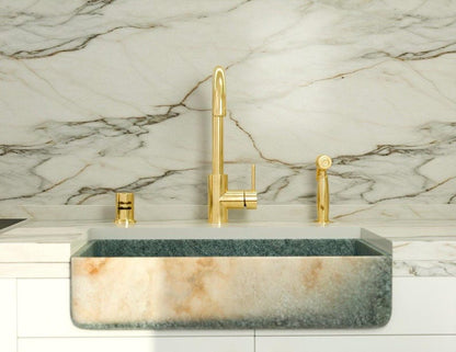 Modern Unlacquered Brass Kitchen Faucet