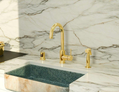 Modern Unlacquered Brass Kitchen Faucet