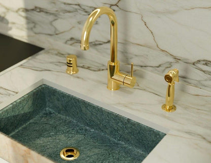 Modern Unlacquered Brass Kitchen Faucet